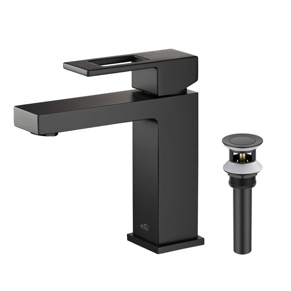 KIBI USA Cubic Single Hole Bathroom Faucet with Optional Drain Assembly & Reviews Wayfair